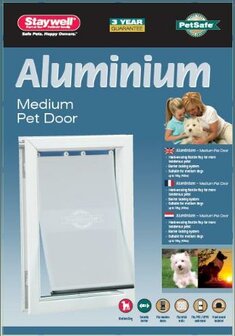 kop genie Regan Petsafe hondenluik tot 18 kg aluminium wit - Natuurlijk voor uw hond