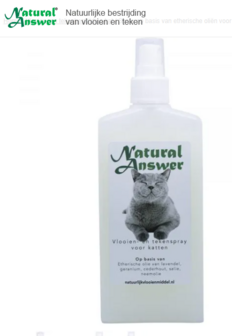 Natuurlijke anti vlooien- spray kat 38 cm