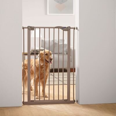 Intrekking schot vermomming Savic dog barrier afsluithek met kleine deur grijs - Natuurlijk voor uw hond